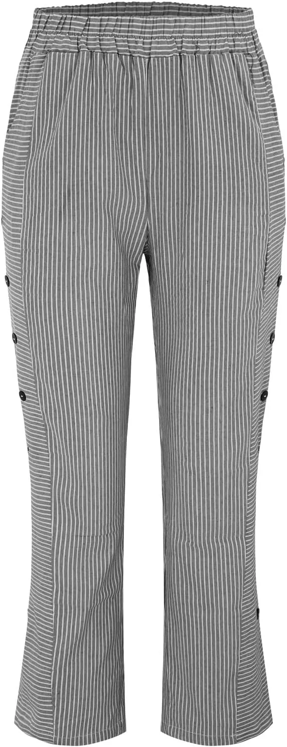 Baggy Harem Elastic Waist Palazzo Waist Side Back Four Pockets 9/10 Pants Drawstring Loose Fit Summer Pants Trousers