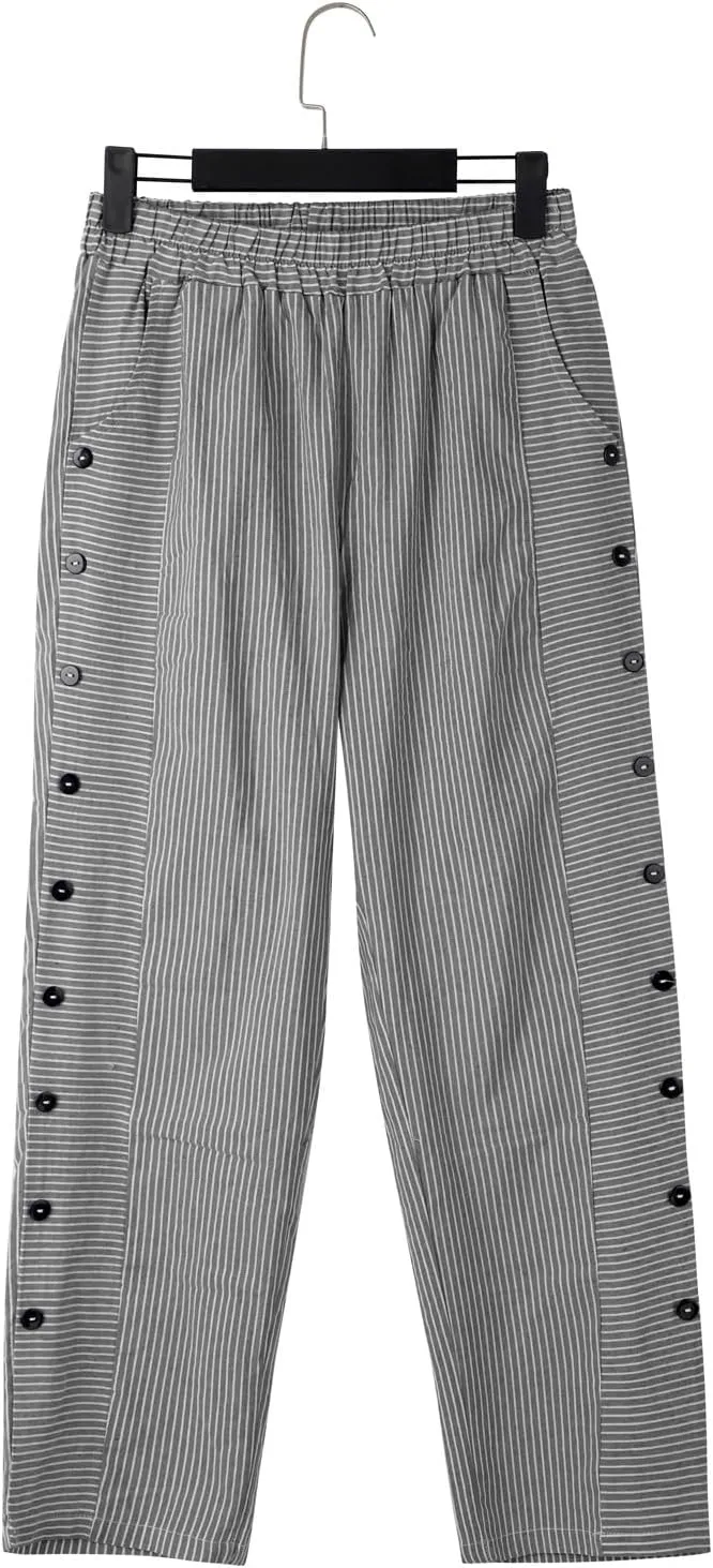 Baggy Harem Elastic Waist Palazzo Waist Side Back Four Pockets 9/10 Pants Drawstring Loose Fit Summer Pants Trousers