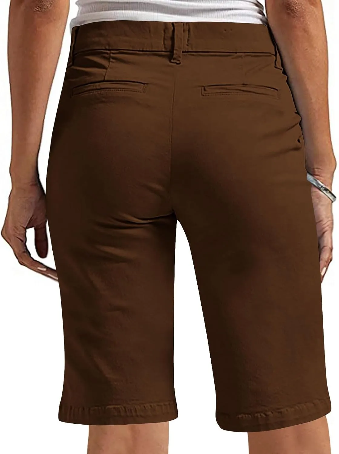 Bermuda Shorts for Women Trendy 2025 Casual Summer High Waisted with Pockets Chino Short Straight Vacation Outfits
