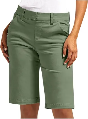 Bermuda Shorts for Women Trendy 2025 Casual Summer High Waisted with Pockets Chino Short Straight Vacation Outfits