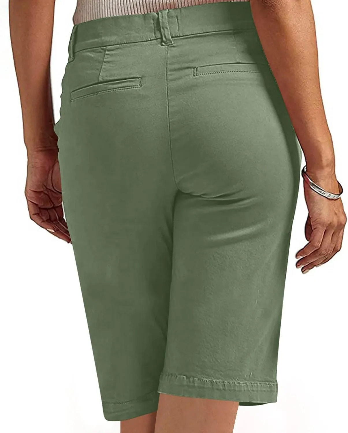 Bermuda Shorts for Women Trendy 2025 Casual Summer High Waisted with Pockets Chino Short Straight Vacation Outfits