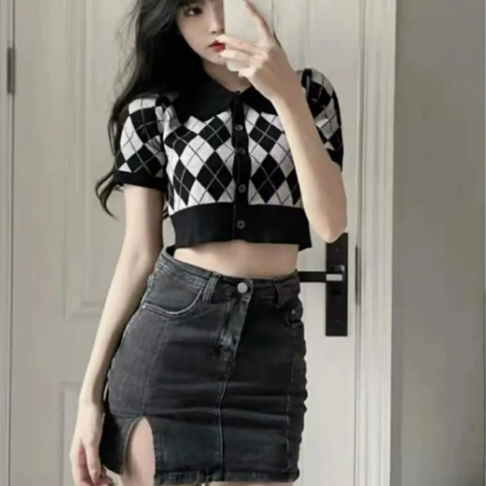 Bloomy Jean Skorts,Trendy Casual Womens Spring Summer Side Slit High Waisted Stretch Mini Denim Skirt with Pockets