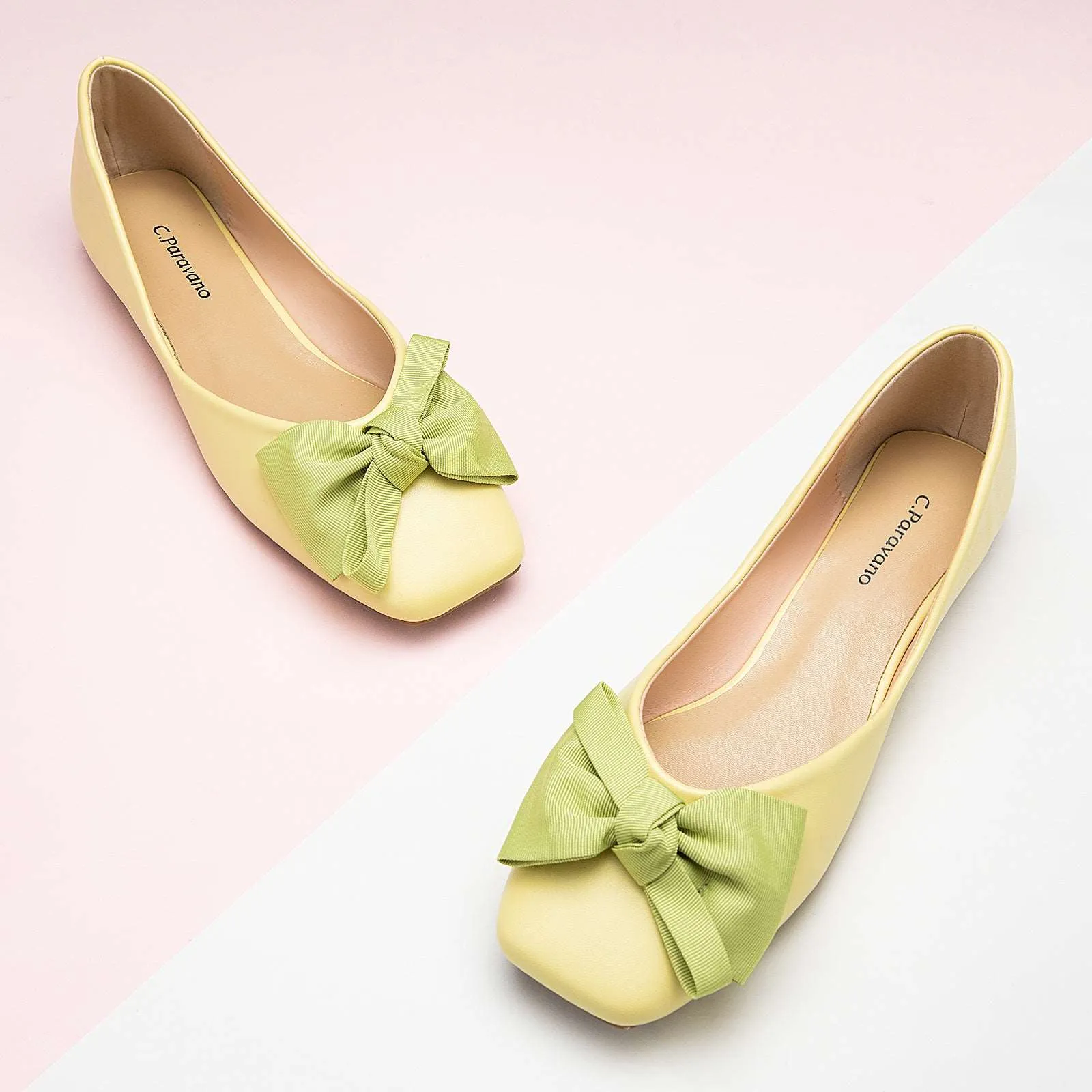 Bow Ballerina Flats (Eva) Yellow