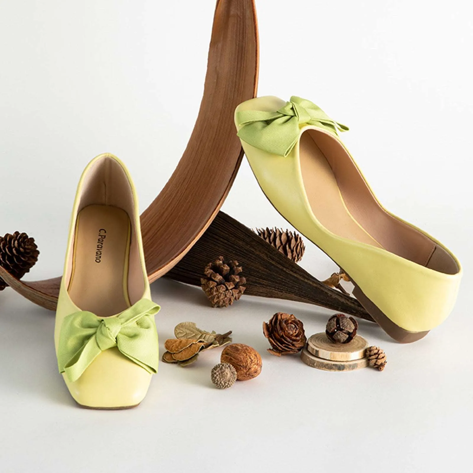 Bow Ballerina Flats (Eva) Yellow