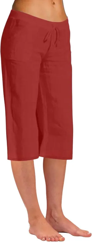 Ceboyel Womens Capris Casual Summer 2023 Yoga Cropped Pants High Waist 3/4 Length Causal Lounge Trousers Boho Beach Outfits