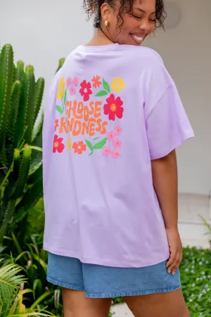 Choose Kindness Tee in Pastel Lilac