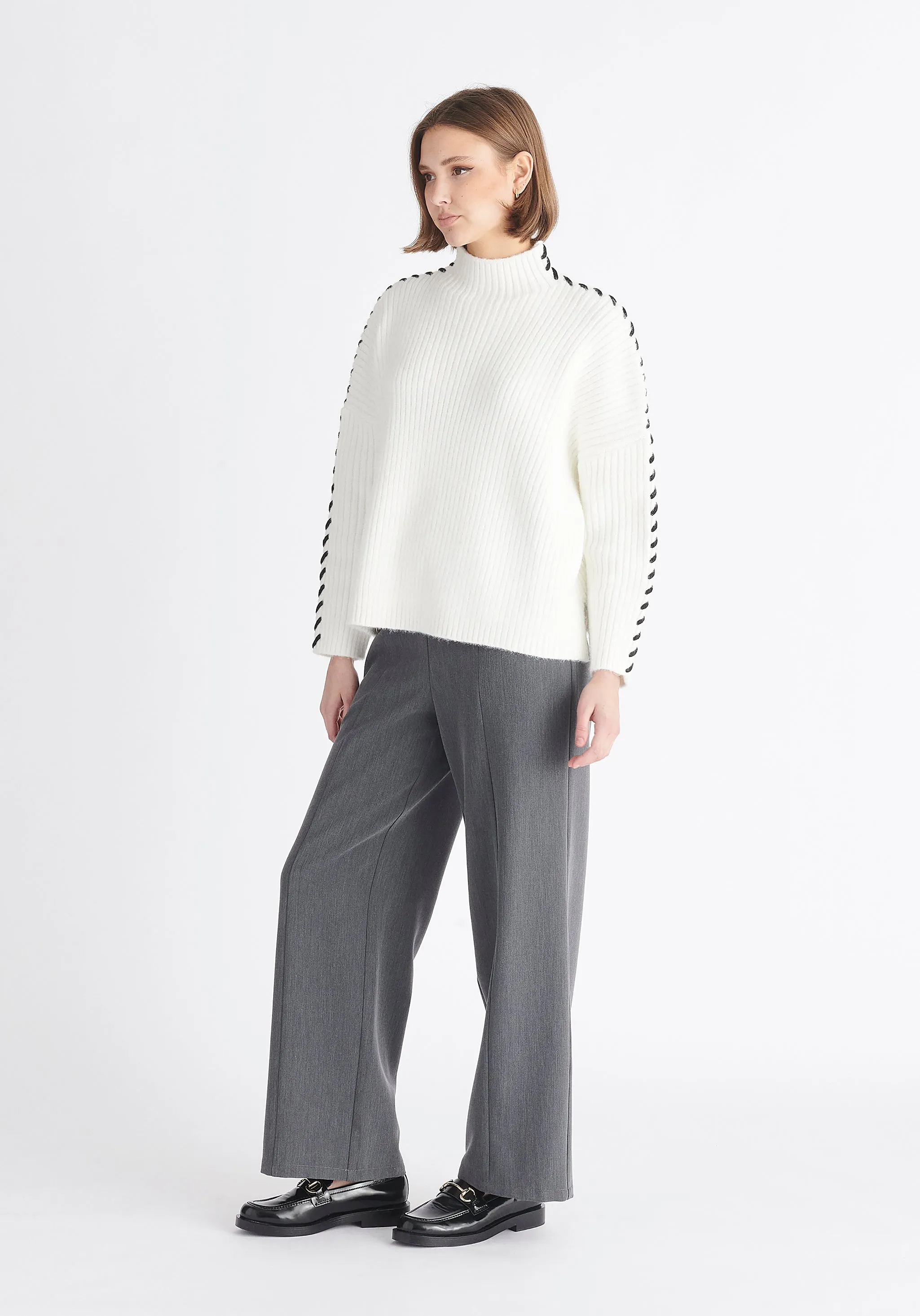 Contrast Whipstitch Jumper