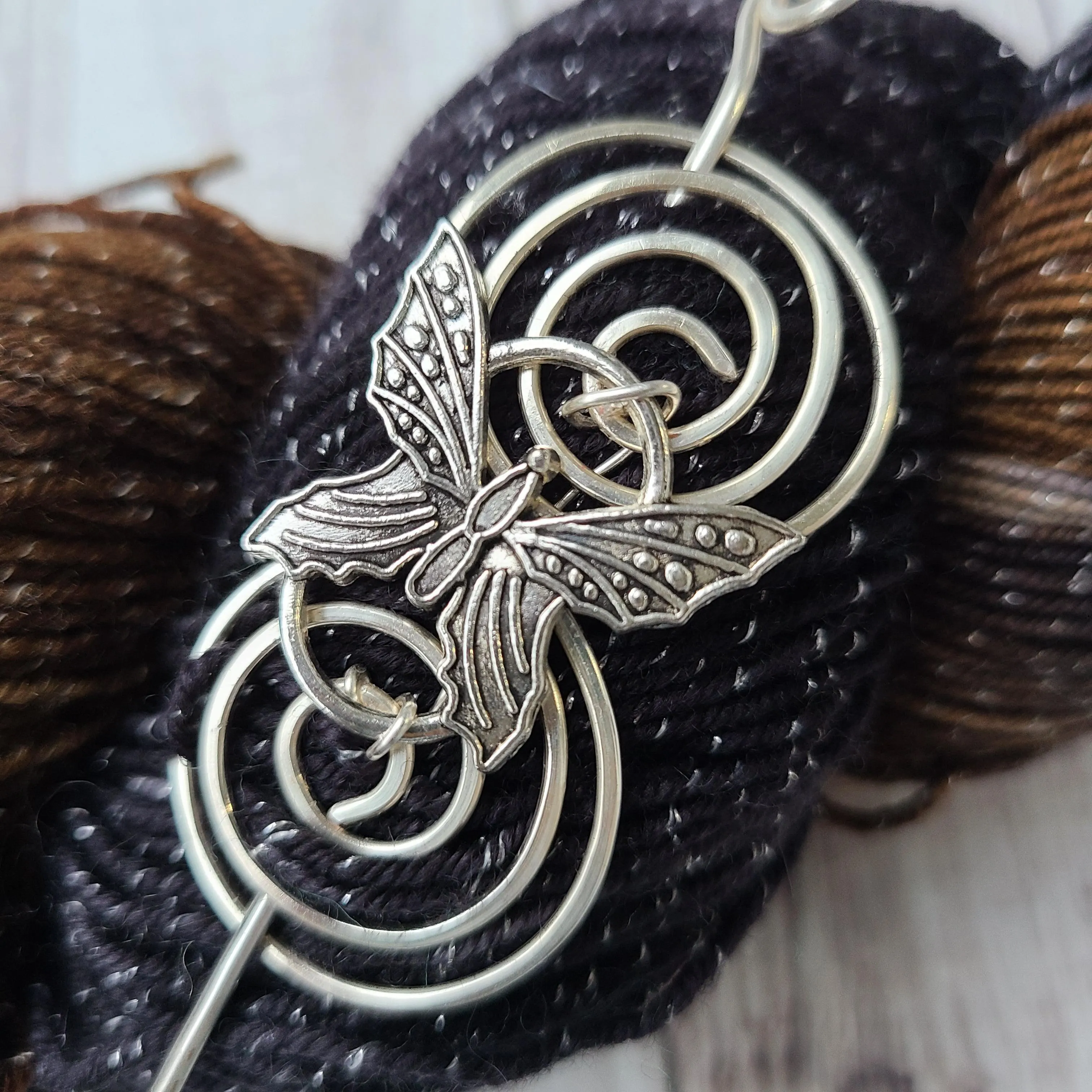 Flutterby Shawl Pin - Charmed Silver