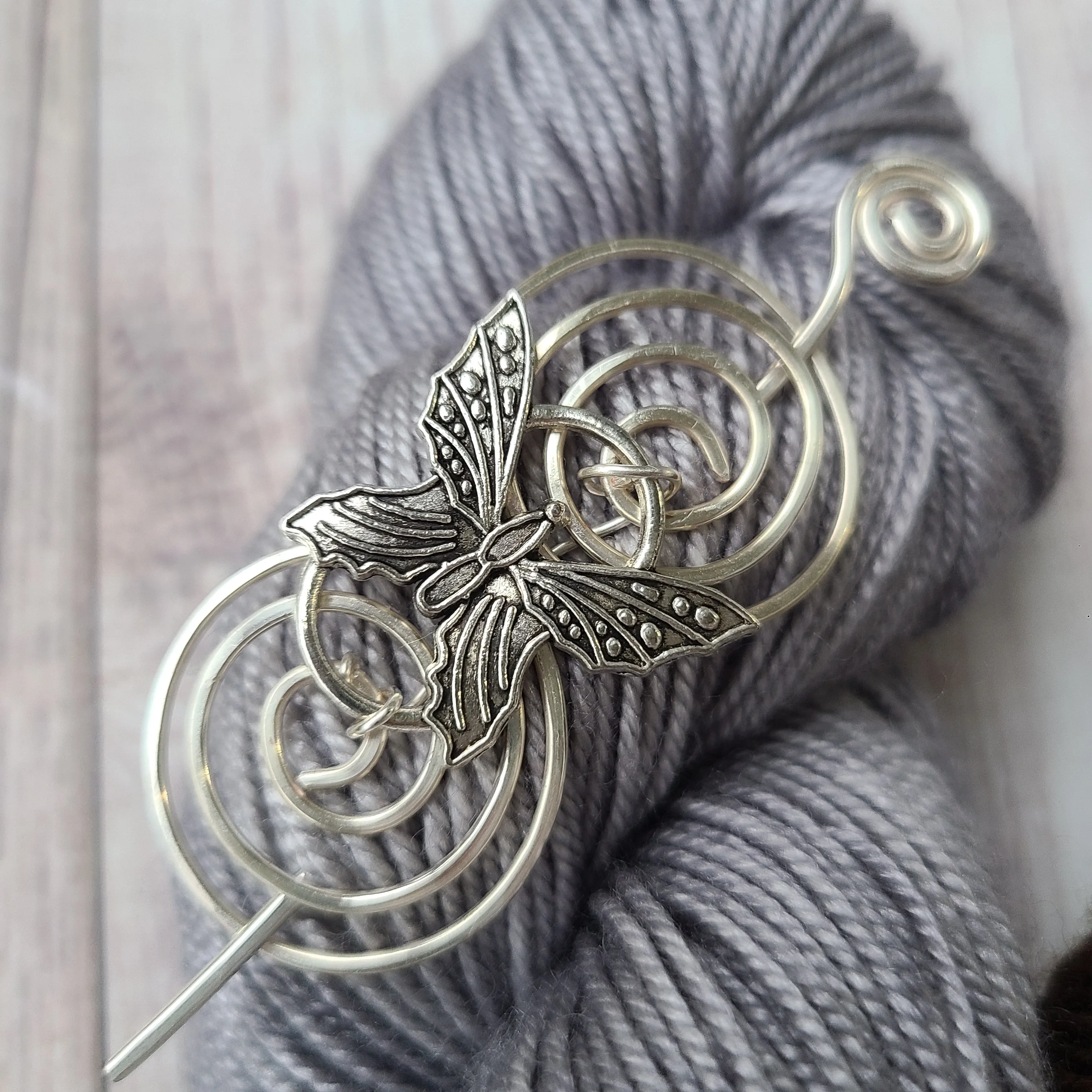 Flutterby Shawl Pin - Charmed Silver