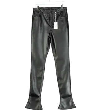 Good American Black Faux Leather Slim Bootcut Trousers W31