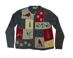 Gray Squares-Small Christmas Sweater