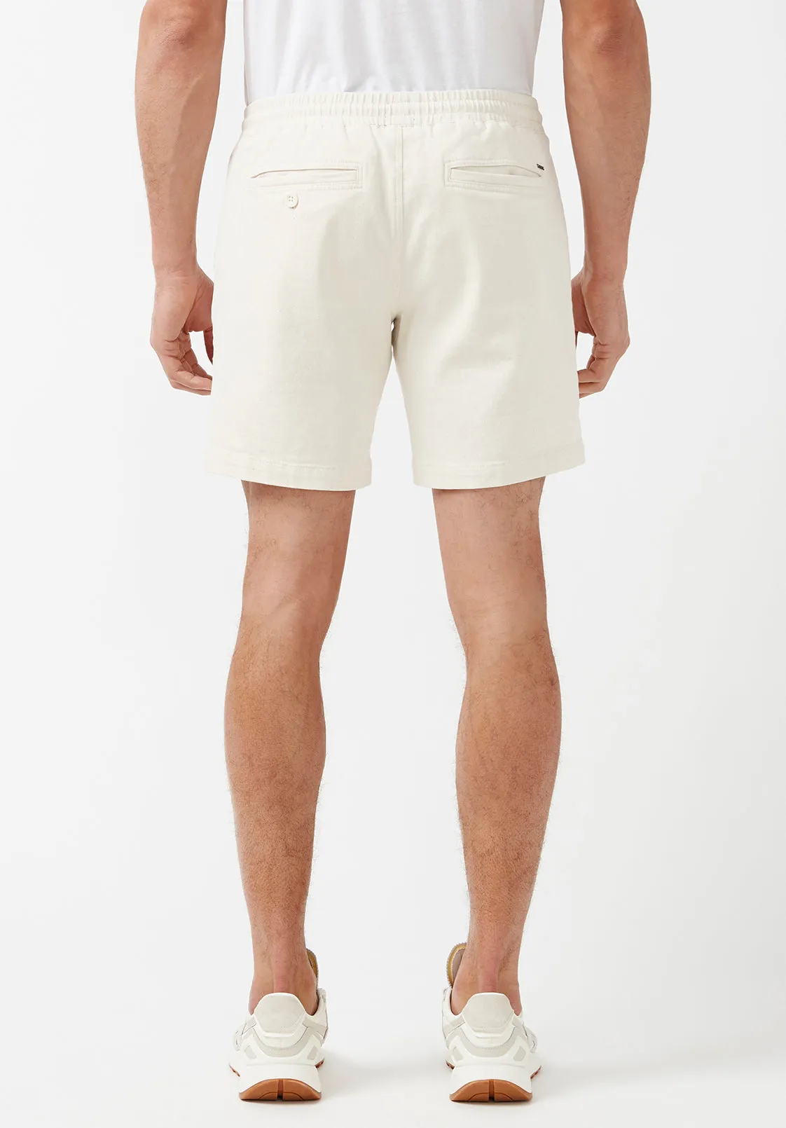 Higgers Cotton Twill Blend White Shorts - BM23934