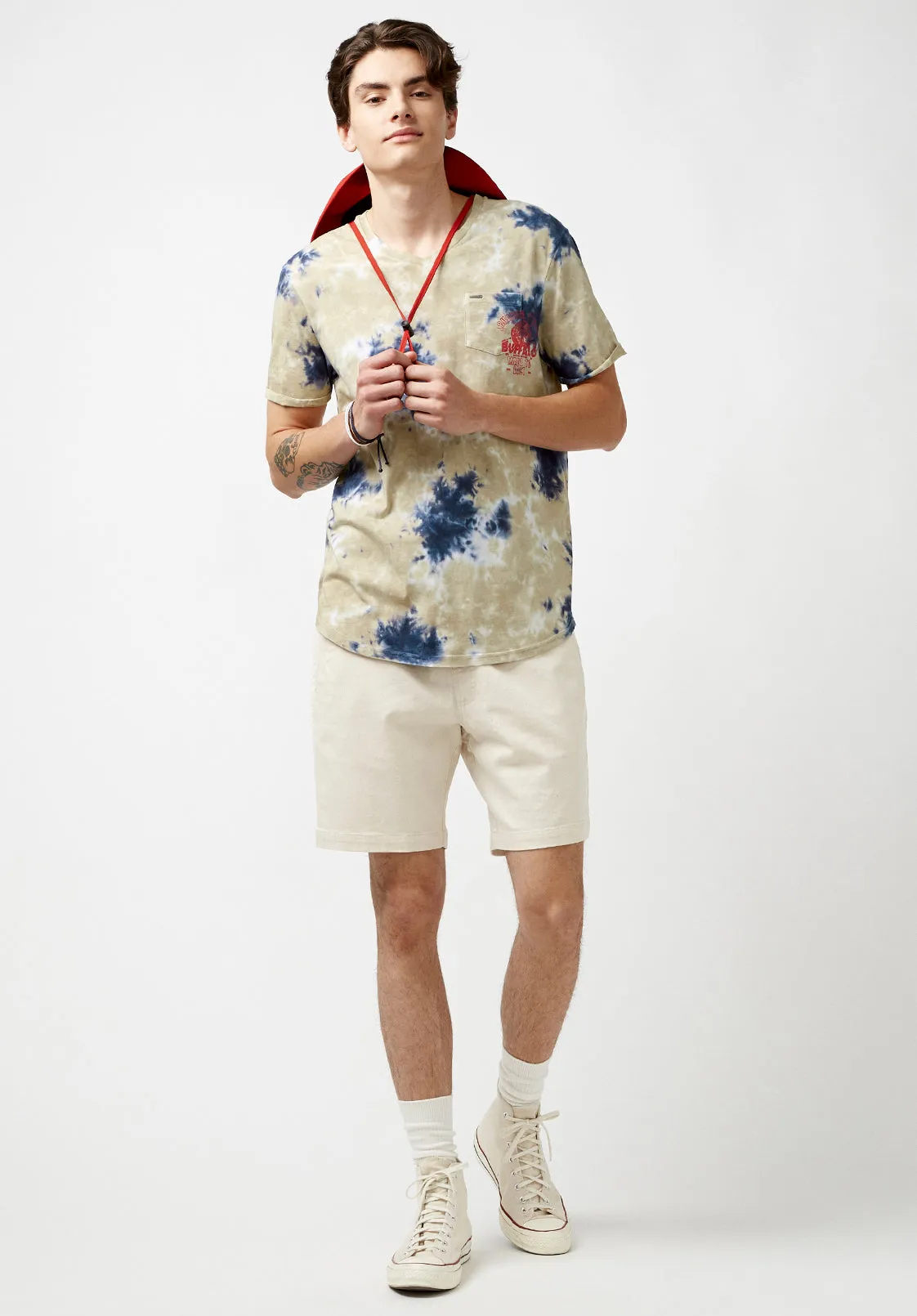 Higgers Cotton Twill Blend White Shorts - BM23934