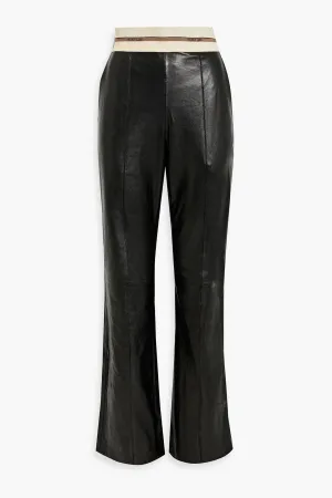 Leather bootcut pants HELMUT LANG, black