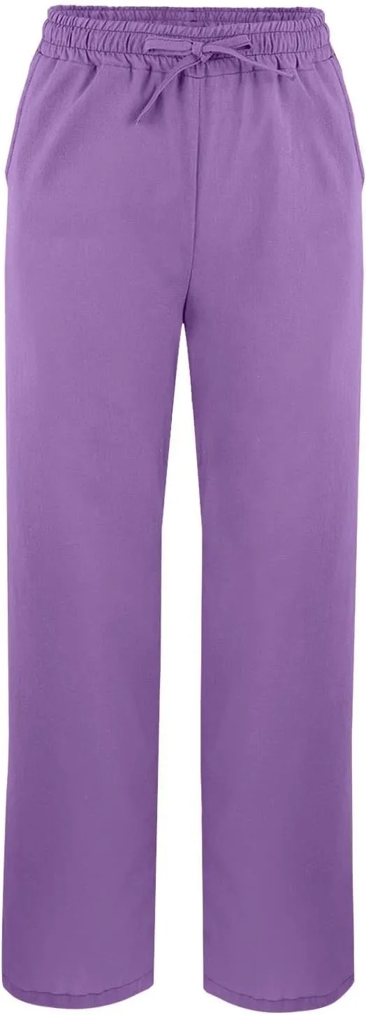 Linen Capri Pants for Women 2025 Cotton Linen Straight Leg Loose Casual Pants Petite Summer Beachwear Lightweight