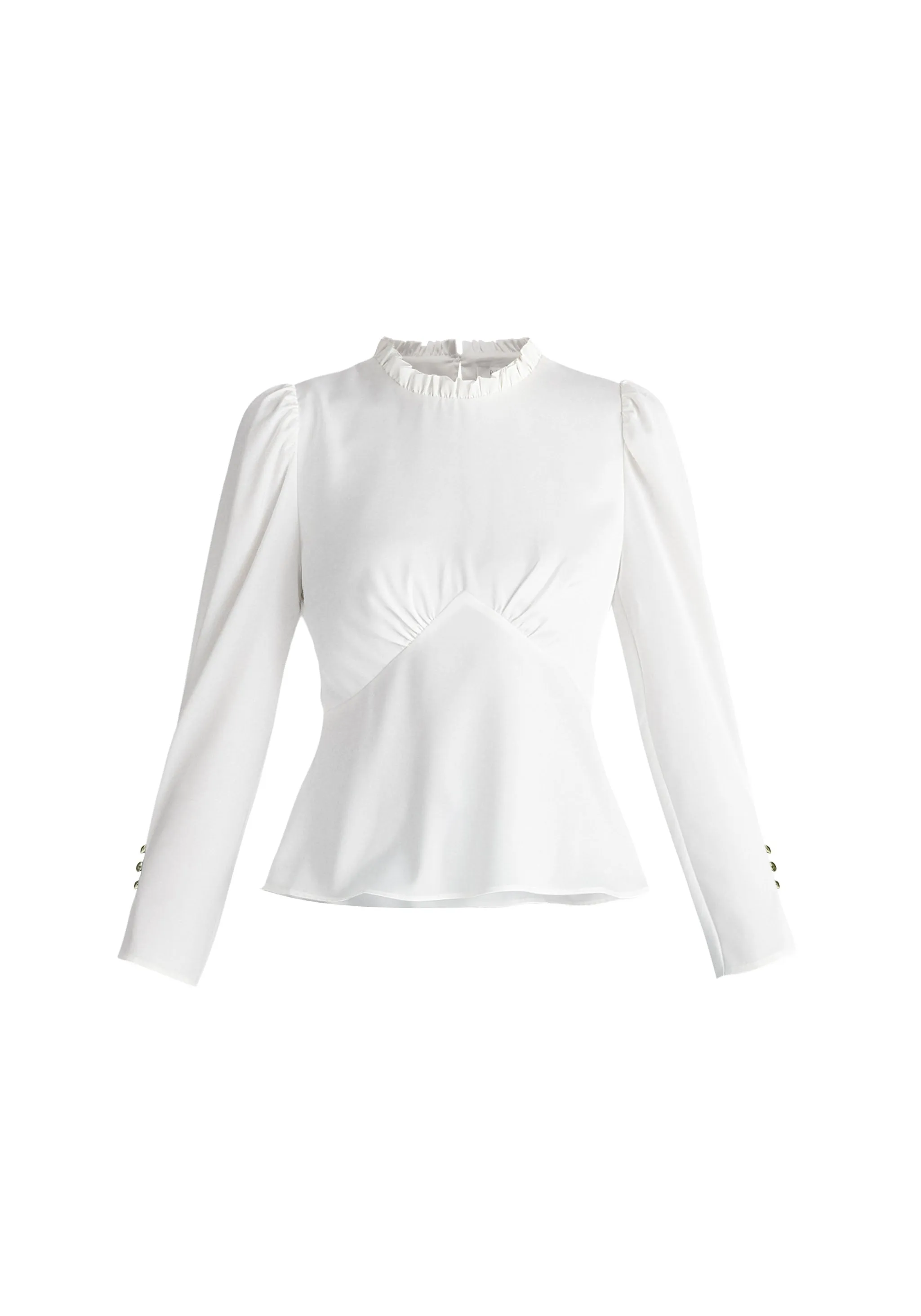 Pleated Collar Satin Blouse