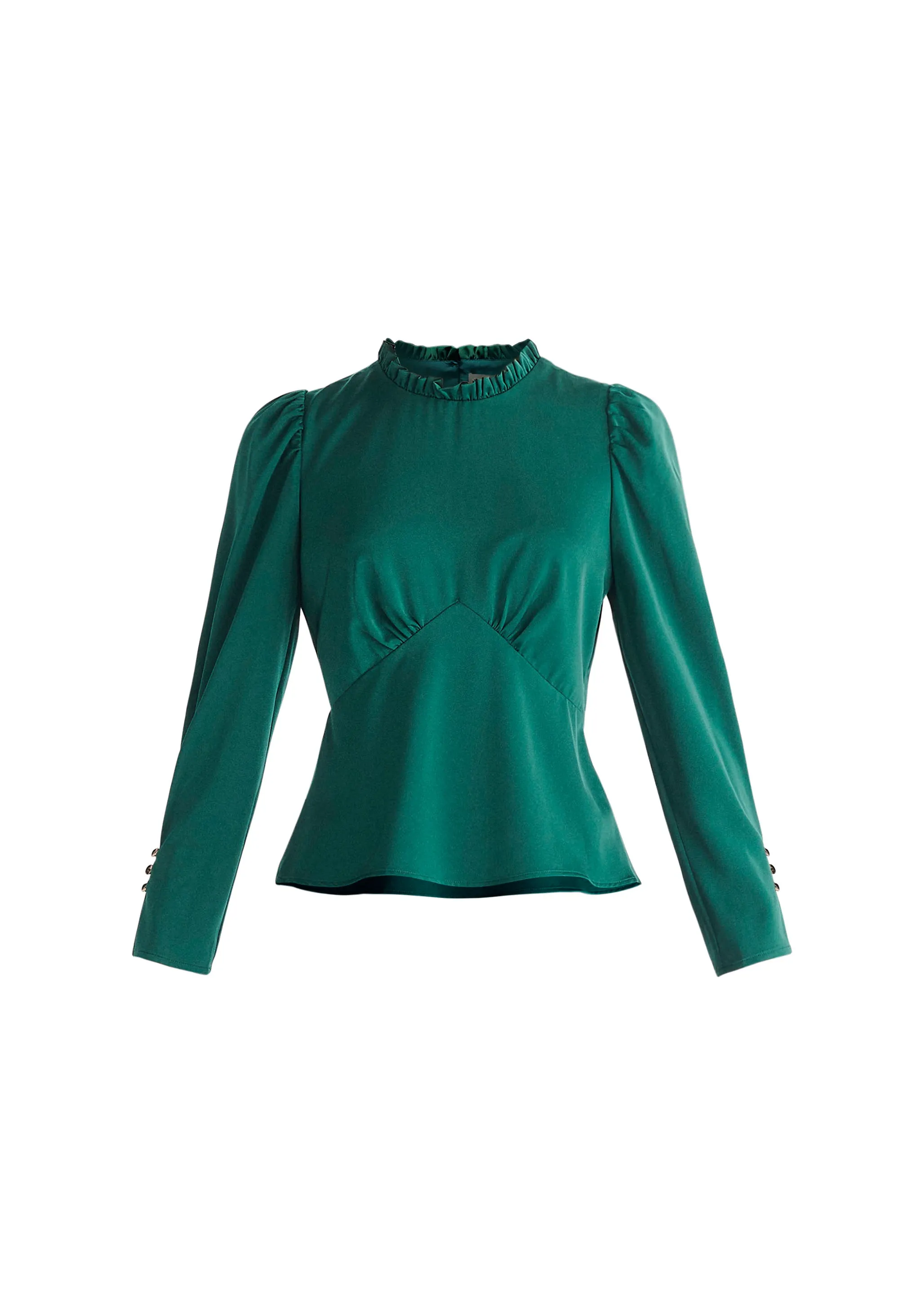 Pleated Collar Satin Blouse
