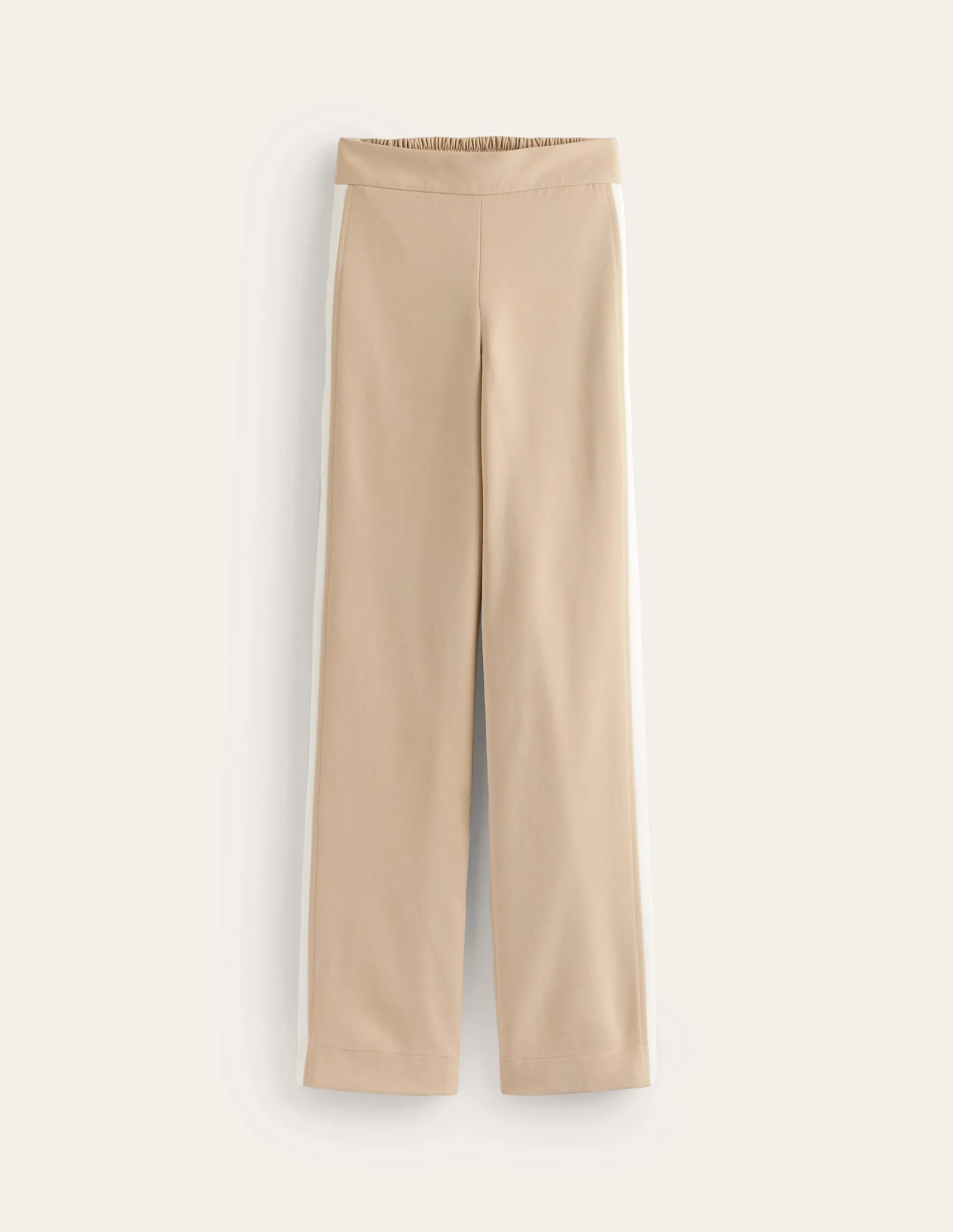 Pull On Side Stripe Trousers-Neutral