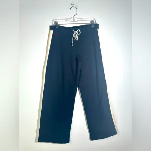Ralph Lauren Joggers Black Pants with White Stripes