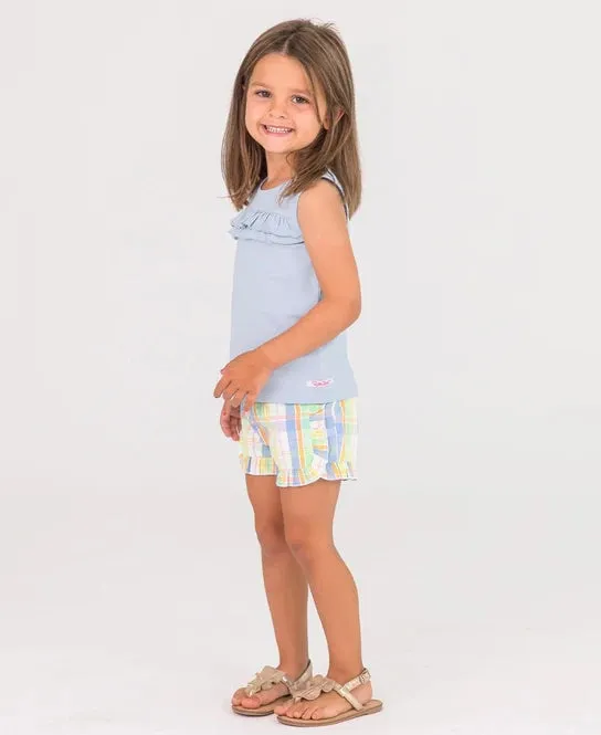 RuffleButts | Clubhouse rainbow Infant/Toddler Shorts