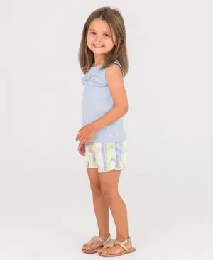 RuffleButts | Clubhouse rainbow Infant/Toddler Shorts