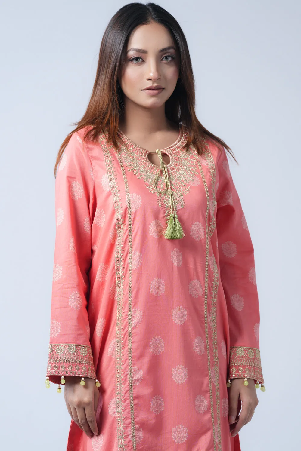 Smart Fit Three-Piece Formal Lawn with Muslin Dupatta