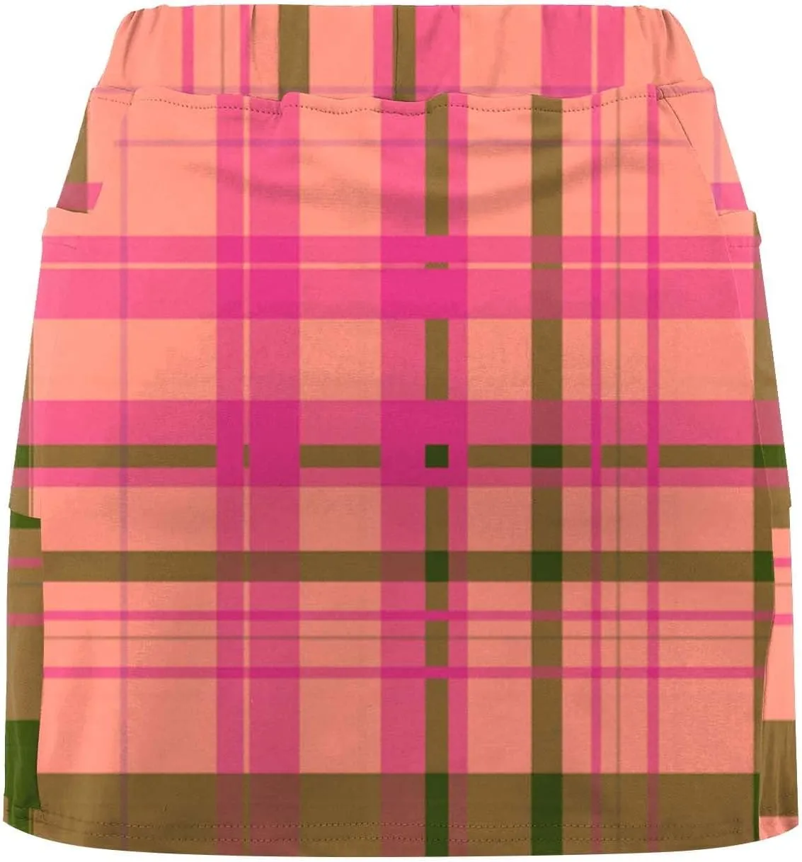 Summer Mini Tennis Skirts Women Plus Size 2024 Tight Skinny Golf Skorts Plaid Print Tummy Control Culottes Shorts Underneath