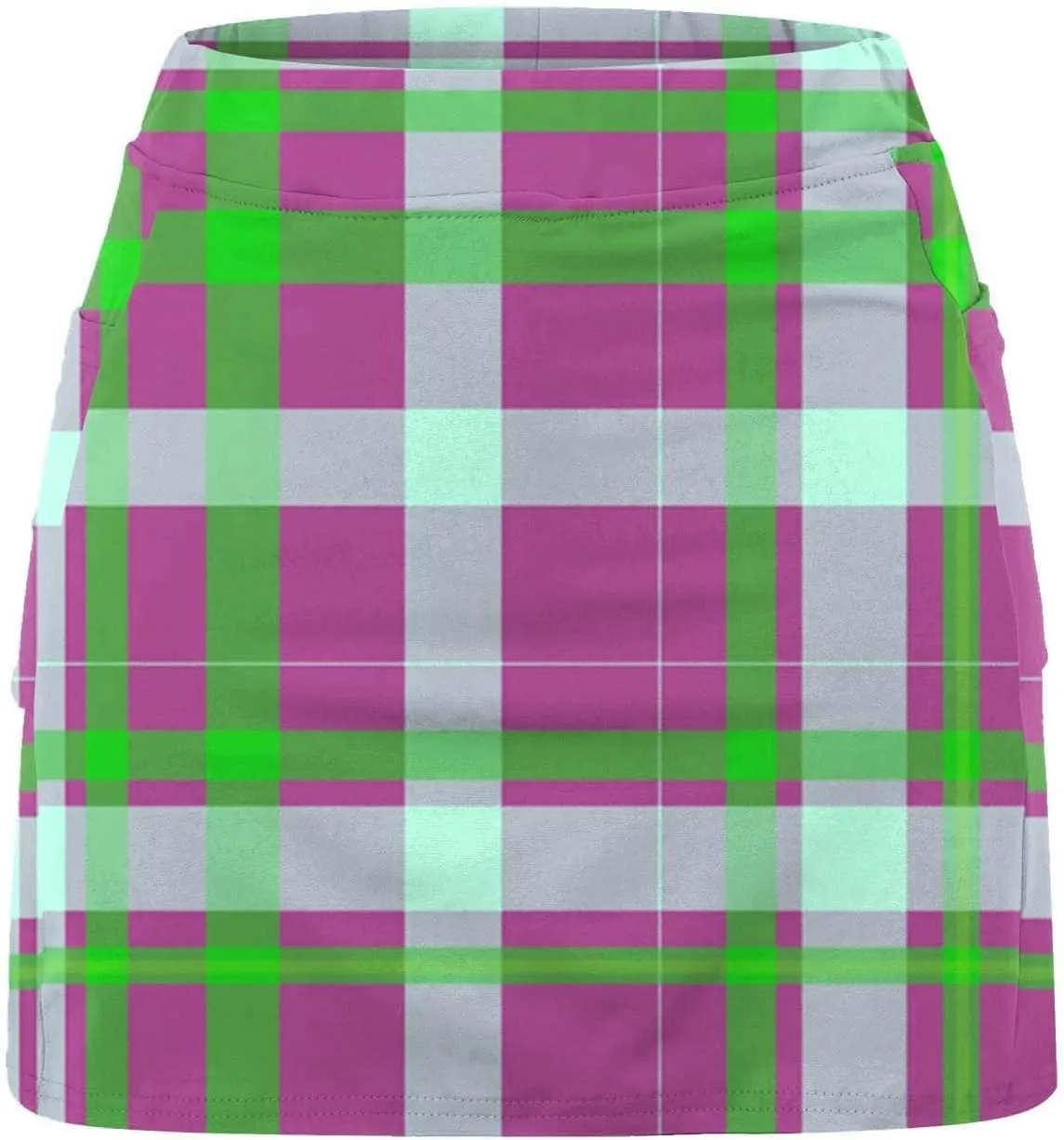 Summer Mini Tennis Skirts Women Plus Size 2024 Tight Skinny Golf Skorts Plaid Print Tummy Control Culottes Shorts Underneath