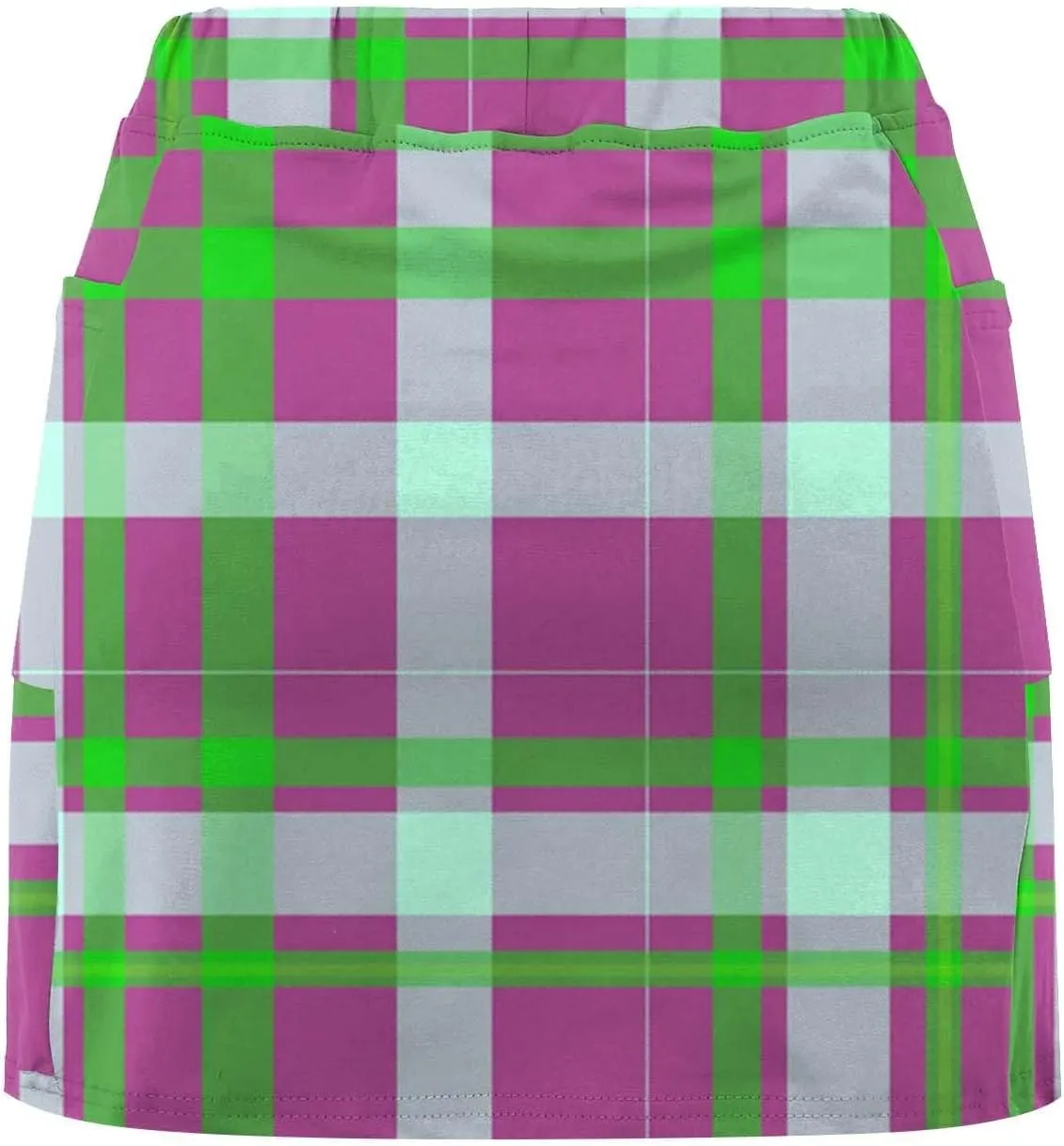 Summer Mini Tennis Skirts Women Plus Size 2024 Tight Skinny Golf Skorts Plaid Print Tummy Control Culottes Shorts Underneath