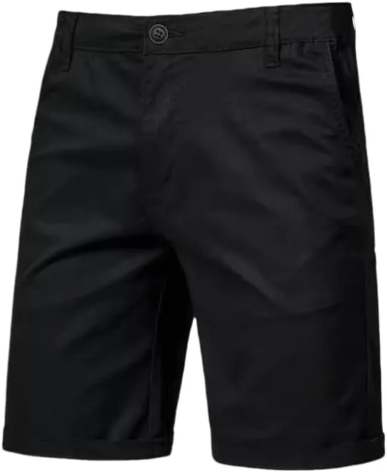 USTZFTBCL Summer Men's Cotton Casual Straight Leg Slim Fit Solid Color Shorts