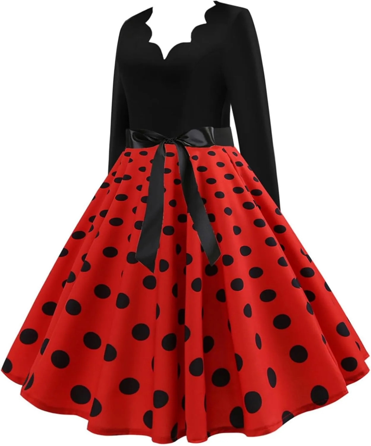 Women Casual Loose Formal Dress Long Sleeved Printed A-Line Midi Dress Plus Size Spring Dresses Church Work Dresses