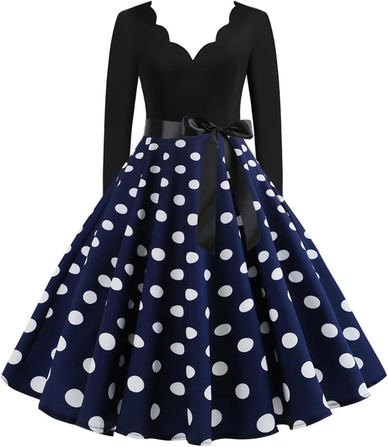 Women Casual Loose Formal Dress Long Sleeved Printed A-Line Midi Dress Plus Size Spring Dresses Church Work Dresses