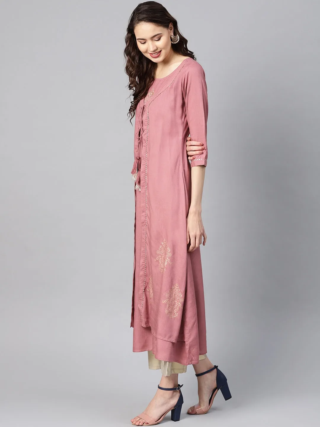 Women Mauve A-Line Kurta