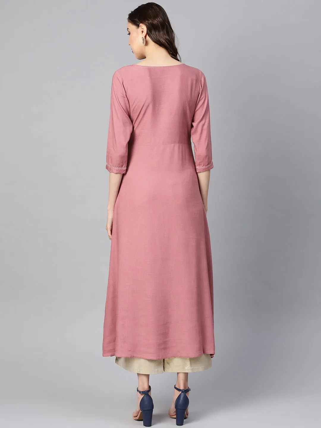 Women Mauve A-Line Kurta