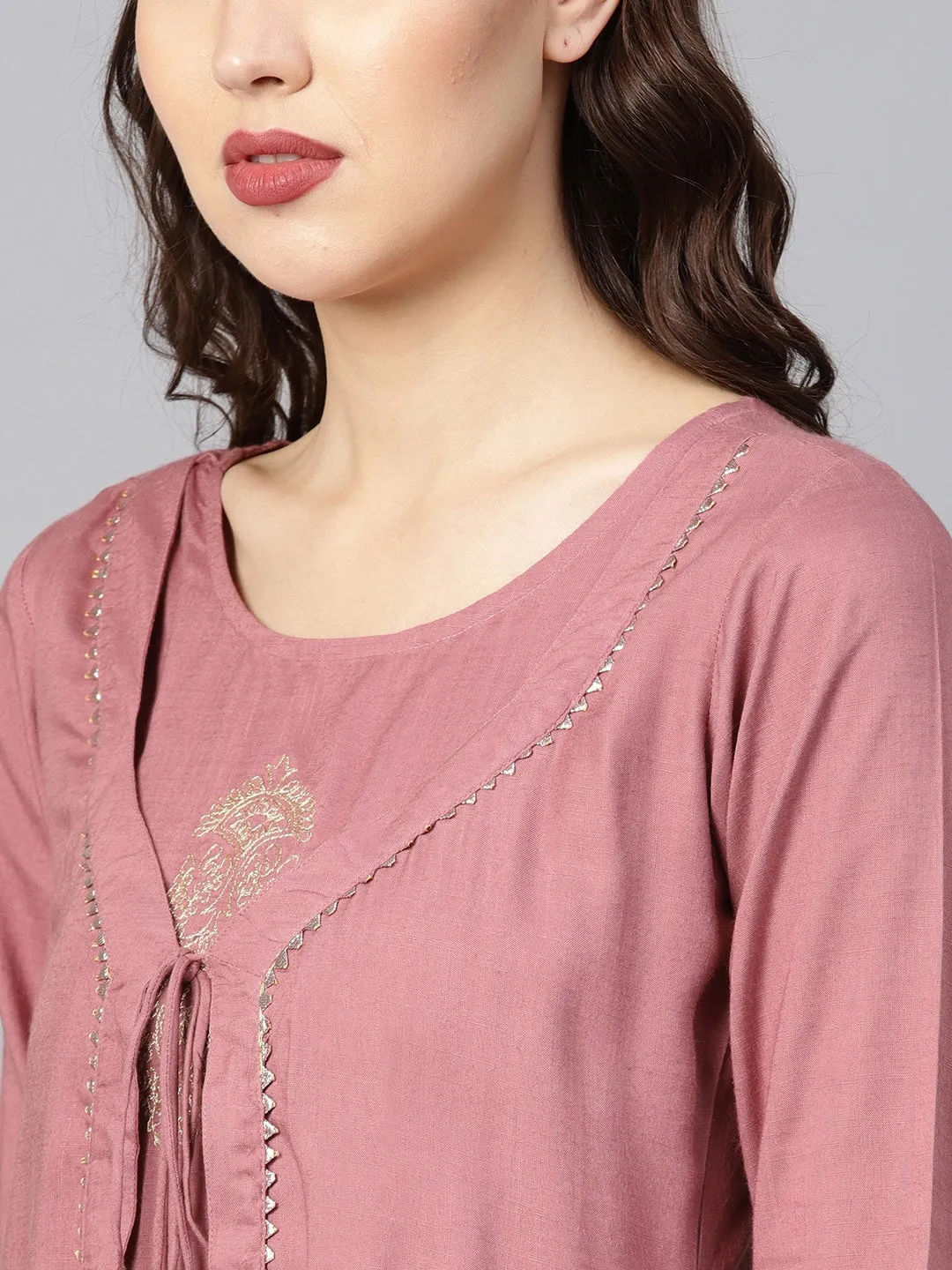 Women Mauve A-Line Kurta