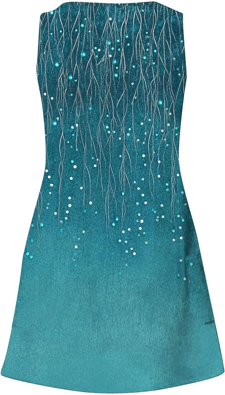 Women's Sleeveless V Neck Summer Dresses Casual Mini Tank Dress 2025 Fashion Floral Print Beach Sundress