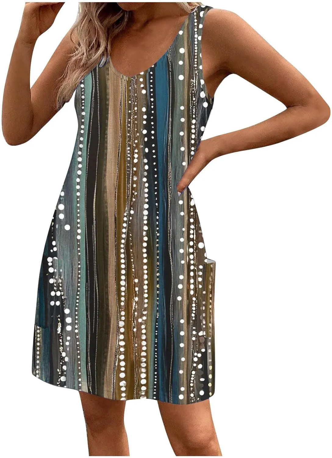 Women's Sleeveless V Neck Summer Dresses Casual Mini Tank Dress 2025 Fashion Floral Print Beach Sundress