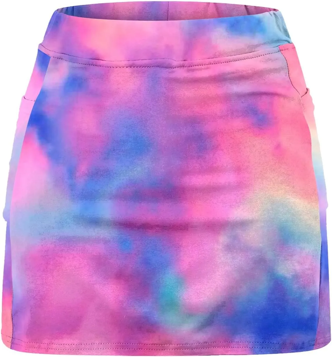 Womens Tennis Mini Skirts Plus Size Tie Dye Tummy Control Running Shorts Lounge Workout Sports Short Leggings Skorts Culottes